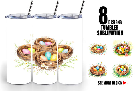 Tumbler Wrap Nests with Eggs Sublimation artnoy 