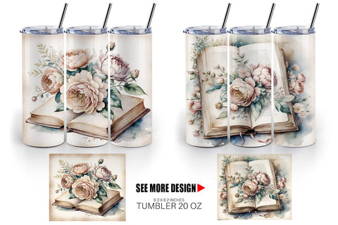 Tumbler Wrap Old Books Sublimation artnoy 
