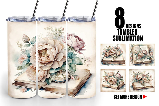 Tumbler Wrap Old Books Sublimation artnoy 
