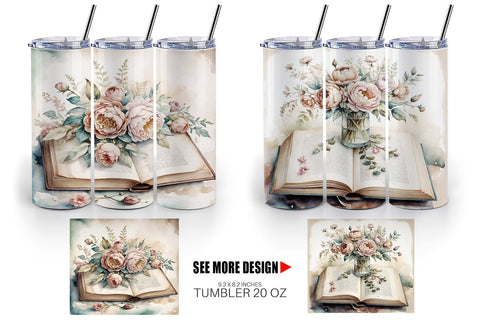 Tumbler Wrap Old Books Sublimation artnoy 