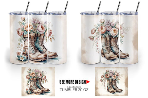 Tumbler Wrap Old Boots Sublimation artnoy 