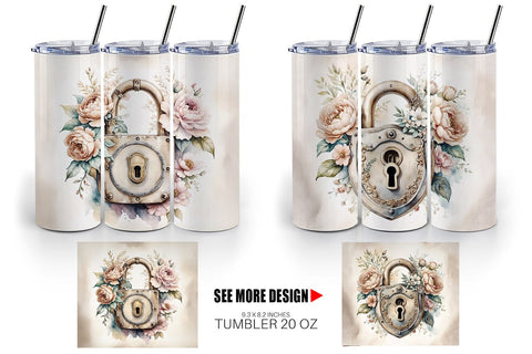 Tumbler Wrap Old Padlock Sublimation artnoy 