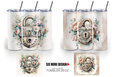 Tumbler Wrap Old Padlock Sublimation artnoy 