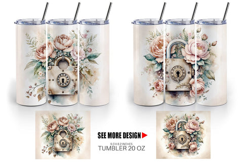 Tumbler Wrap Old Padlock Sublimation artnoy 