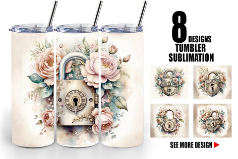 Tumbler Wrap Old Padlock Sublimation artnoy 