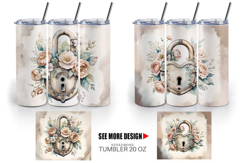 Tumbler Wrap Old Padlock Sublimation artnoy 