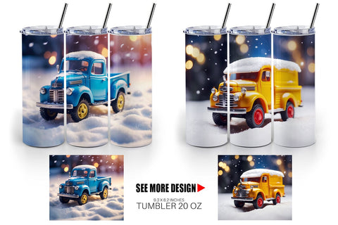 Tumbler Wrap Old truck Christmas Sublimation artnoy 