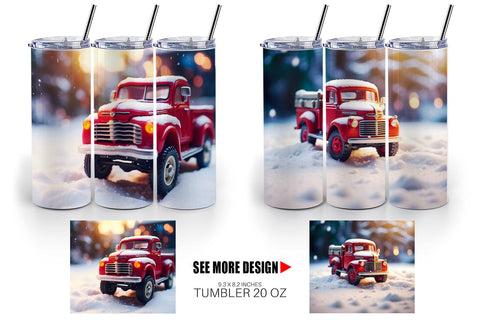 Tumbler Wrap Old truck Christmas Sublimation artnoy 