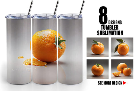 Tumbler Wrap Orange Fruit Sublimation artnoy 