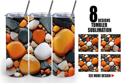Tumbler Wrap Orange Stone Texture Sublimation artnoy 