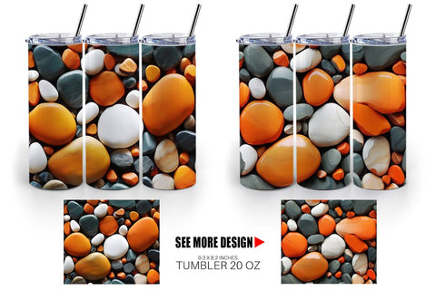 Tumbler Wrap Orange Stone Texture Sublimation artnoy 