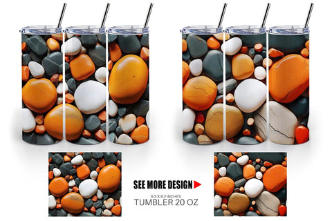 Tumbler Wrap Orange Stone Texture Sublimation artnoy 