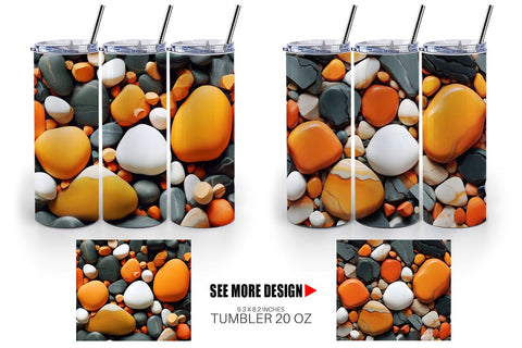 Tumbler Wrap Orange Stone Texture Sublimation artnoy 