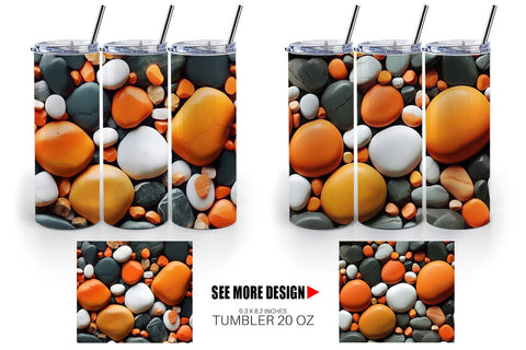 Tumbler Wrap Orange Stone Texture Sublimation artnoy 