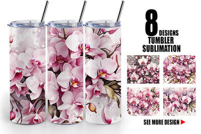 Tumbler Wrap Orchid Pattern Sublimation artnoy 