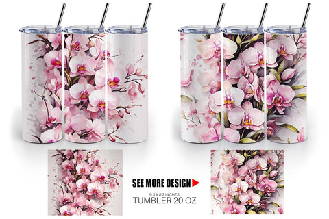 Tumbler Wrap Orchid Pattern Sublimation artnoy 