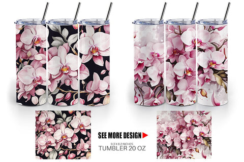 Tumbler Wrap Orchid Pattern Sublimation artnoy 
