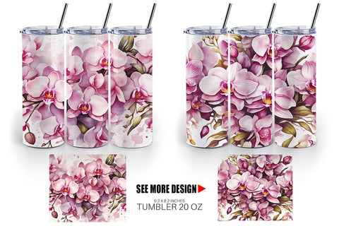 Tumbler Wrap Orchid Pattern Sublimation artnoy 