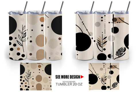 Tumbler Wrap Organic Elements Pattern Sublimation artnoy 