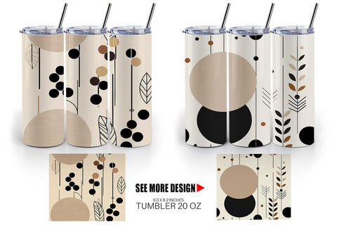 Tumbler Wrap Organic Elements Pattern Sublimation artnoy 