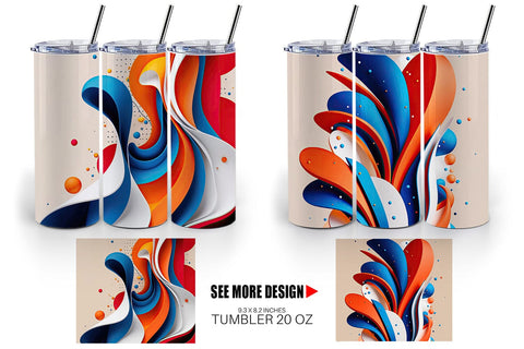 Tumbler Wrap Organic Flow Sublimation artnoy 