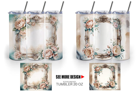 Tumbler Wrap Ornate Frame Sublimation artnoy 