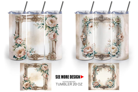 Tumbler Wrap Ornate Frame Sublimation artnoy 