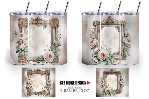 Tumbler Wrap Ornate Frame Sublimation artnoy 
