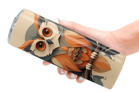 Tumbler Wrap Owl Boho Art Sublimation artnoy 