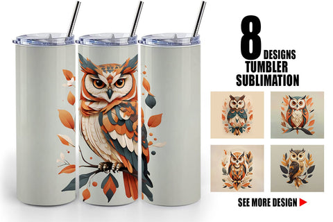 Tumbler Wrap Owl Boho Art Sublimation artnoy 