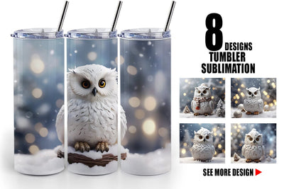 Tumbler Wrap Owl Christmas Sublimation artnoy 