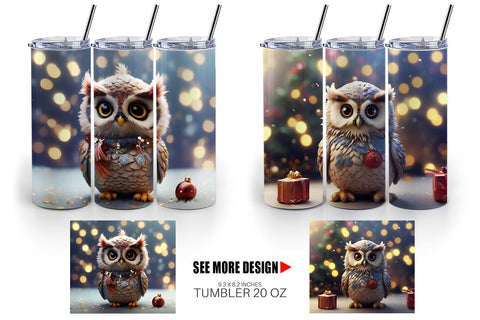 Tumbler Wrap Owl Happy New Year Sublimation artnoy 