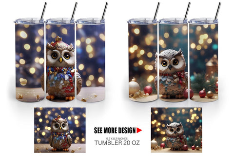 Tumbler Wrap Owl Happy New Year Sublimation artnoy 