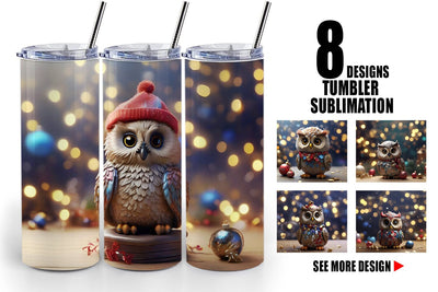 Tumbler Wrap Owl Happy New Year Sublimation artnoy 