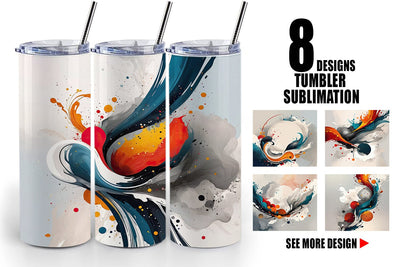 Tumbler Wrap Paint Brush Painting Sublimation artnoy 