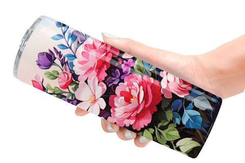 Tumbler Wrap Painting Bouquet Flowers Sublimation artnoy 