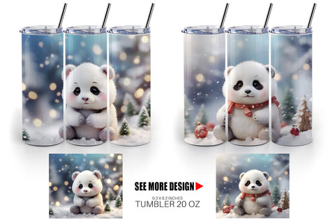 Tumbler Wrap Panda Christmas Sublimation artnoy 