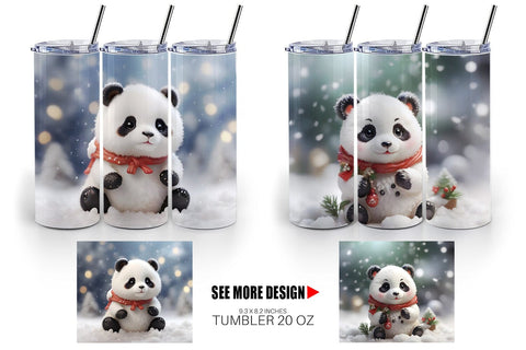 Tumbler Wrap Panda Christmas Sublimation artnoy 