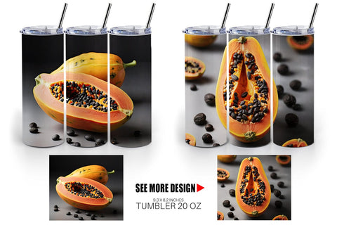 Tumbler Wrap Papaya fruit Sublimation artnoy 