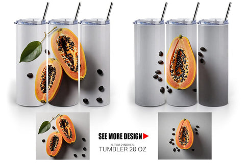 Tumbler Wrap Papaya fruit Sublimation artnoy 