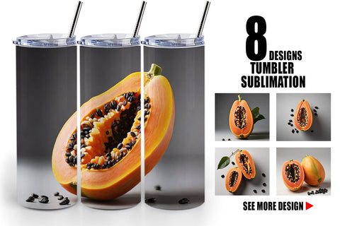 Tumbler Wrap Papaya fruit Sublimation artnoy 