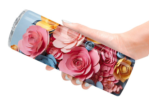 Tumbler Wrap Paper Flower Bouquet Sublimation artnoy 