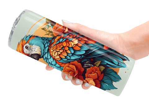 Tumbler Wrap Parrot and Flower Sublimation artnoy 