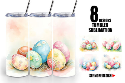 Tumbler Wrap Pastel Easter Eggs Sublimation artnoy 