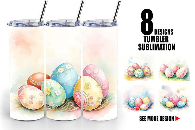 Tumbler Wrap Pastel Easter Eggs Sublimation artnoy 