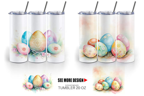 Tumbler Wrap Pastel Easter Eggs Sublimation artnoy 