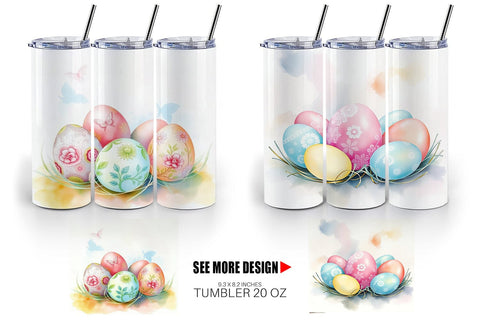 Tumbler Wrap Pastel Easter Eggs Sublimation artnoy 