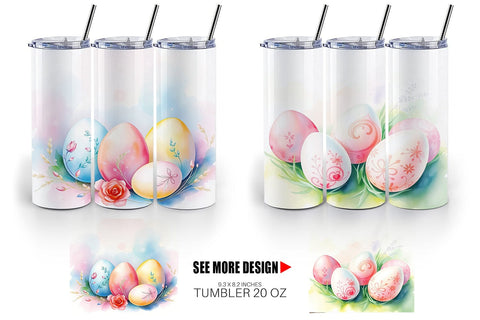 Tumbler Wrap Pastel Easter Eggs Sublimation artnoy 