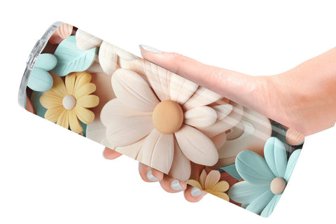 Tumbler Wrap Pastel Flower Pattern Sublimation artnoy 