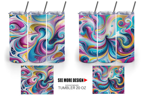 Tumbler Wrap Pastel Liquid Swirl Sublimation artnoy 